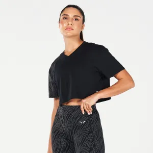 Core Wild Print Boxy Tee - Black